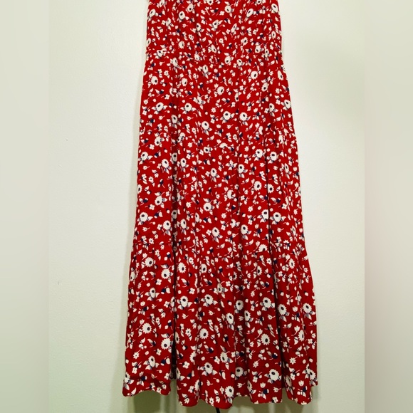 TALBOTS FLORAL CREPE TIERED MAXI DRESS Size 8 - Picture 5 of 8